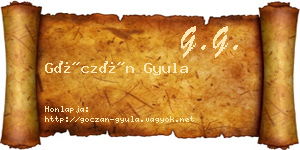 Góczán Gyula névjegykártya